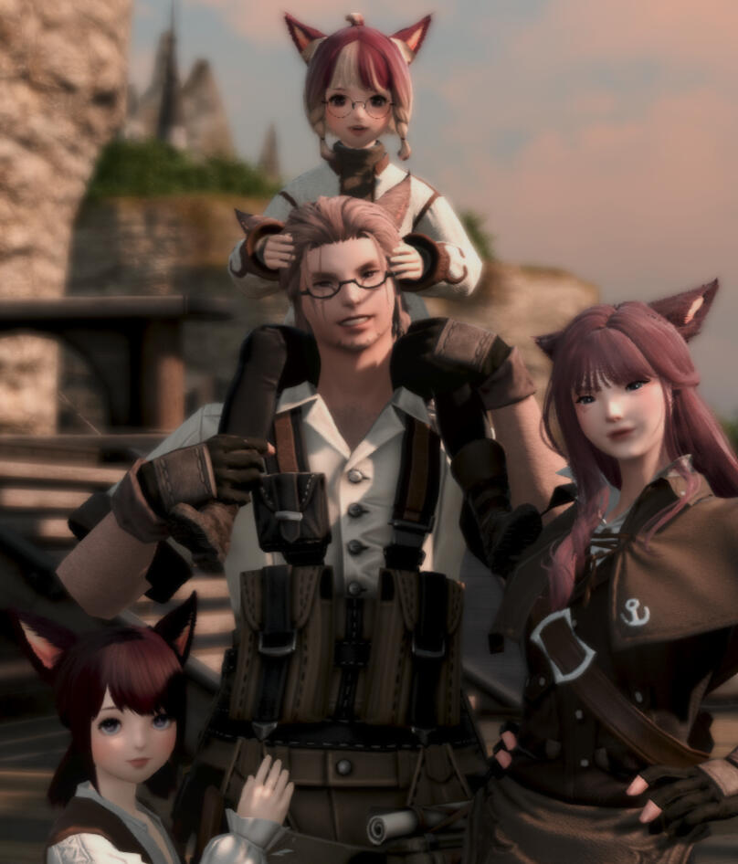 A young Feina and her family